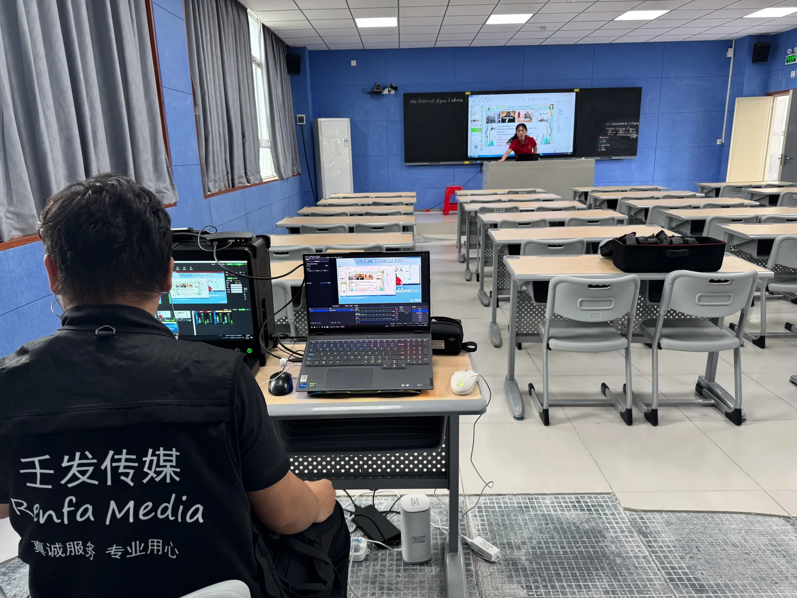 广州白云学校直播现场照片